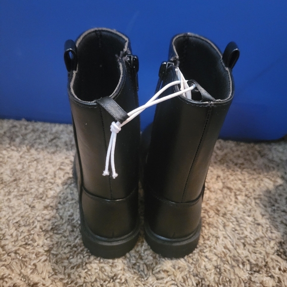 Black Leather Ankle Boots - Picture 3 of 4